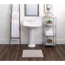 Kirklands Home Bathroom Rugs|Silver Reversible Cotton Bath Mat, 60 in. Gray