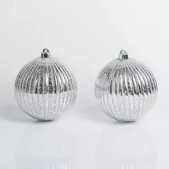 Ridged 6 in. Tree Ornaments, Set of 2 Christmas Ornaments