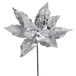 Discount Sequin Poinsettia Tree Stems, Set of 6 Christmas Arrangements & Garland