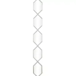 Kirklands Home Decorative Mirrors|Slim Stacked Hexagons Wall Mirror Silver