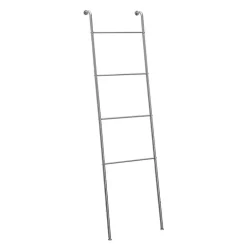 Kirklands Home Bathroom Accessories|Steel 4-Bar Leaning Towel Ladder Silver
