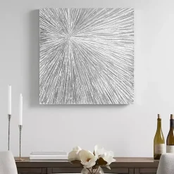 Kirklands Home Canvas Art|Sunburst Dimensional Resin Wall Art Silver