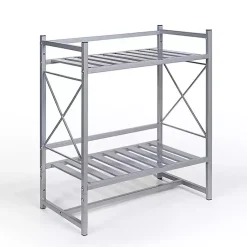 Kirklands Home Bathroom Accessories|2-Tier Utility Shelf Silver