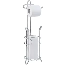 Kirklands Home Bathroom Accessories|Toilet Paper Storage Stand Silver