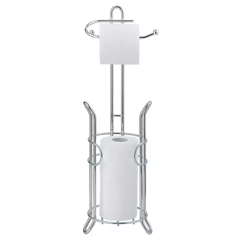 Kirklands Home Bathroom Accessories|Toilet Paper Storage Stand Silver