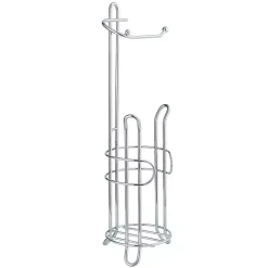 Kirklands Home Bathroom Accessories|Toilet Paper Storage Stand Silver