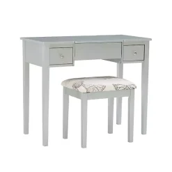 Kirklands Home Dressers & Chests|Silver Virginia Butterfly 2-pc. Vanity Set Gray