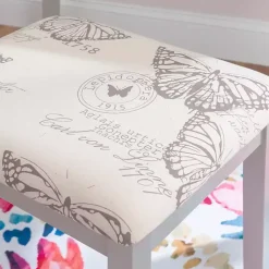 Kirklands Home Dressers & Chests|Silver Virginia Butterfly 2-pc. Vanity Set Gray