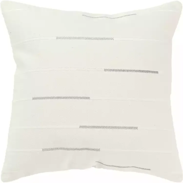 Best Silver Woven Lines Throw Pillow Pillows