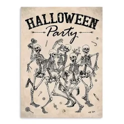 Hot Skeleton Halloween Party Canvas Art Print Halloween