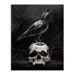 Skull & Raven Canvas Art Print, 16x20 Halloween