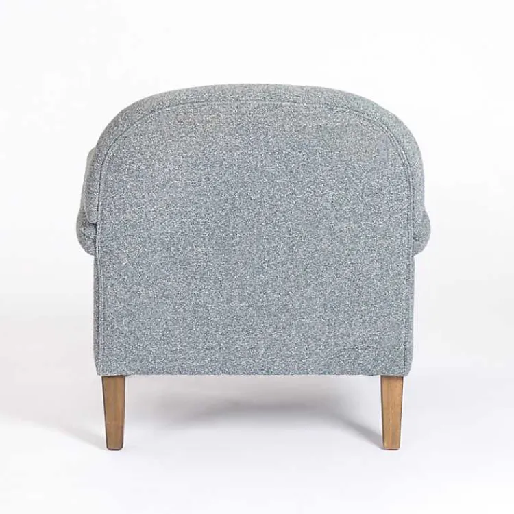 Kirklands Home Accent Chairs|Sky Boucle Tufted Chair & Ottoman Set Blue