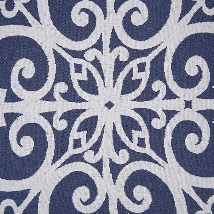 Kirklands Home Accent Chairs|Sky Fretwork Upholstered High Back Recliner Blue