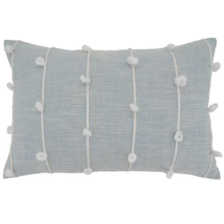 Online Sky Blue Knotted Line Lumbar Throw Pillow Pillows