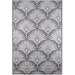 Kirklands Home Outdoor Rugs|Slate Fan Leaf Outdoor Area Rug, 4x6