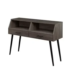 Kirklands Home Console Tables|Slate 2-Drawer Henry Console Table Gray