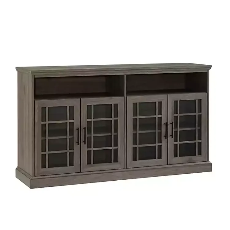 Kirklands Home Tv Stands & Media Consoles|Slate Glass Door Classic TV Stand Gray