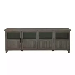 Kirklands Home Tv Stands & Media Consoles|Slate Glass Paneled Door TV Stand Gray