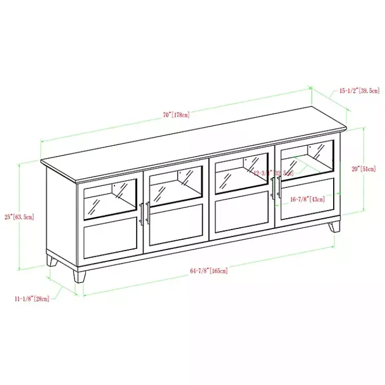 Kirklands Home Tv Stands & Media Consoles|Slate Glass Paneled Door TV Stand Gray