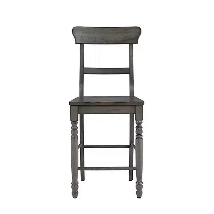 Kirklands Home Bar Stools & Counter Height Stools|Slate Ladder Back Counter Stools, Set of 2 Gray