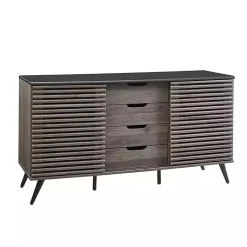 Kirklands Home Cabinets & Sideboards|Slate Slatted 4-Drawer Cabinet Gray