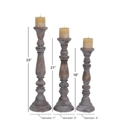 Sale Slate Rustic Mango Wood 3-pc. Candle Holder Set Candle Holders