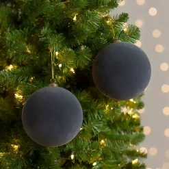 Clearance Slate Velvet Ball 2-pc. Ornament Set, 6 in. Christmas Ornaments