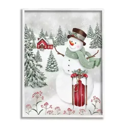 Online Sledding Snowman Framed Art Print Christmas Art & Wall Decor