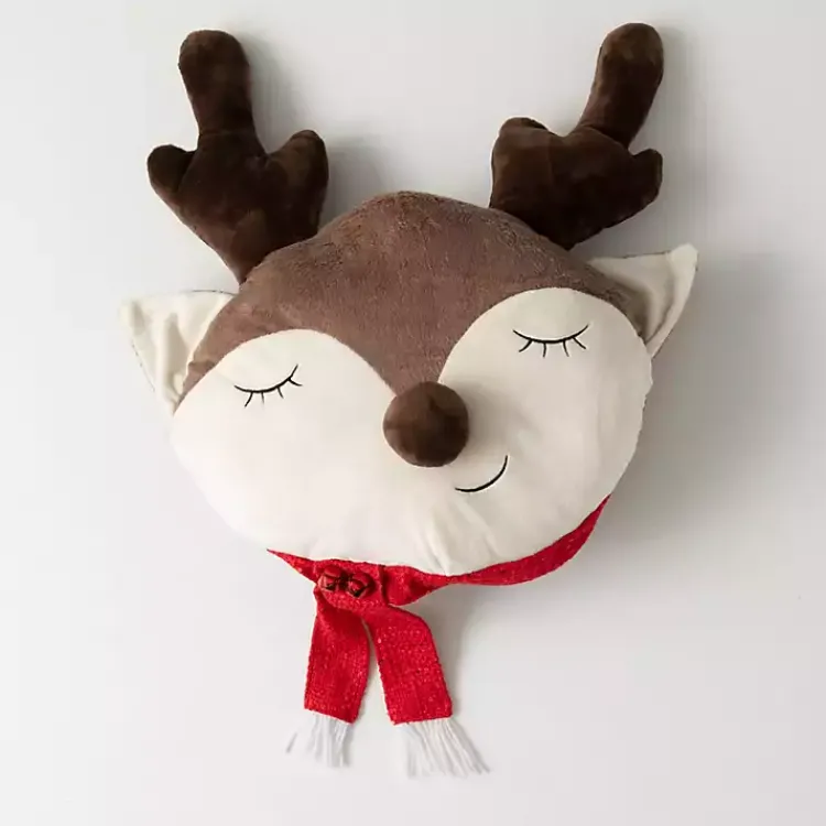 Sleepy Reindeer Plush Christmas Pillow Christmas Pillows