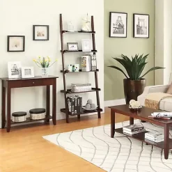 Kirklands Home Console Tables|Slim Single Drawer Console Table Brown