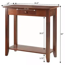 Kirklands Home Console Tables|Slim Single Drawer Console Table Brown