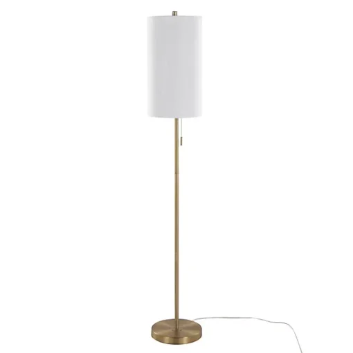 Kirklands Home Floor Lamps|Slim Gold Modern Floor Lamp White