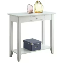 Kirklands Home Console Tables|Slim Single Drawer Console Table White
