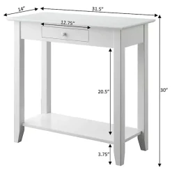 Kirklands Home Console Tables|Slim Single Drawer Console Table White