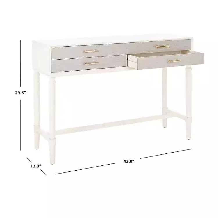 Kirklands Home Entryway Furniture|Sloane Four-Drawer Console Table White