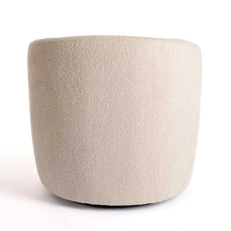 Kirklands Home Accent Chairs|Small Round Sand Boucle Swivel Accent Chair Tan