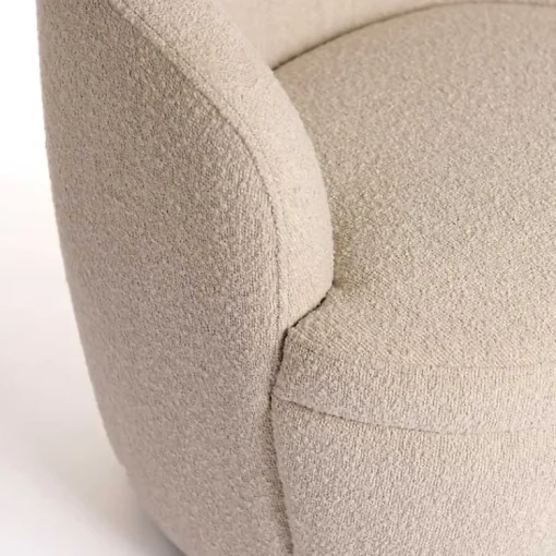 Kirklands Home Accent Chairs|Small Round Sand Boucle Swivel Accent Chair Tan