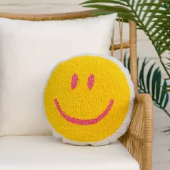 Kirklands Home Outdoor Cushions & Pillows|Smiley Face Outdoor Pillow