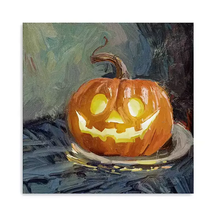 Smiling Jack O Lantern Canvas Art Print Halloween