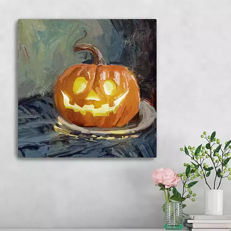 Smiling Jack O Lantern Canvas Art Print Halloween