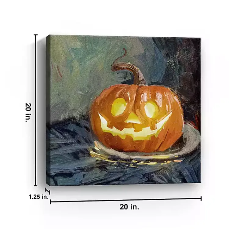 Smiling Jack O Lantern Canvas Art Print Halloween