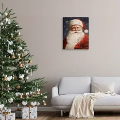 Best Smiling Santa Portrait Canvas Art Print Christmas Art & Wall Decor