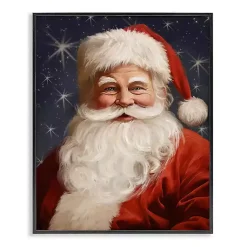 Clearance Smiling Santa Portrait Framed Art Print Christmas Art & Wall Decor