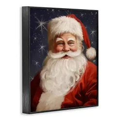 Clearance Smiling Santa Portrait Framed Art Print Christmas Art & Wall Decor