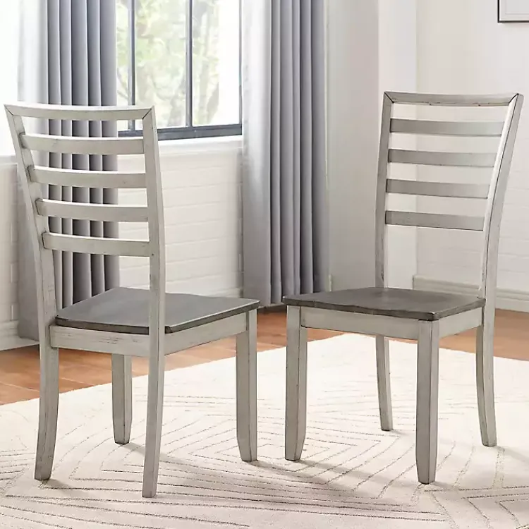 Kirklands Home Dining Chairs|Smoked Honey and Alabaster Dining Chairs, Set of 2