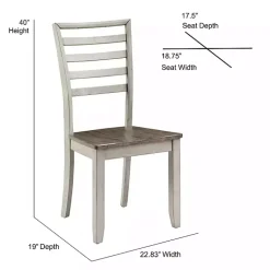 Kirklands Home Dining Chairs|Smoked Honey and Alabaster Dining Chairs, Set of 2