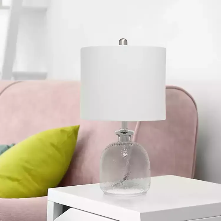 Kirklands Home Table Lamps|Smokey Hammered Glass Shade Table Lamp Gray