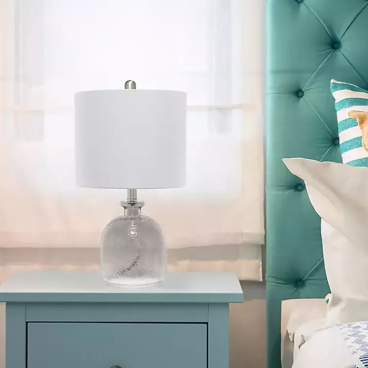 Kirklands Home Table Lamps|Smokey Hammered Glass Shade Table Lamp Gray