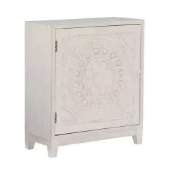 Kirklands Home Cabinets & Sideboards|Smokey Resin Medallion Door Cabinet White