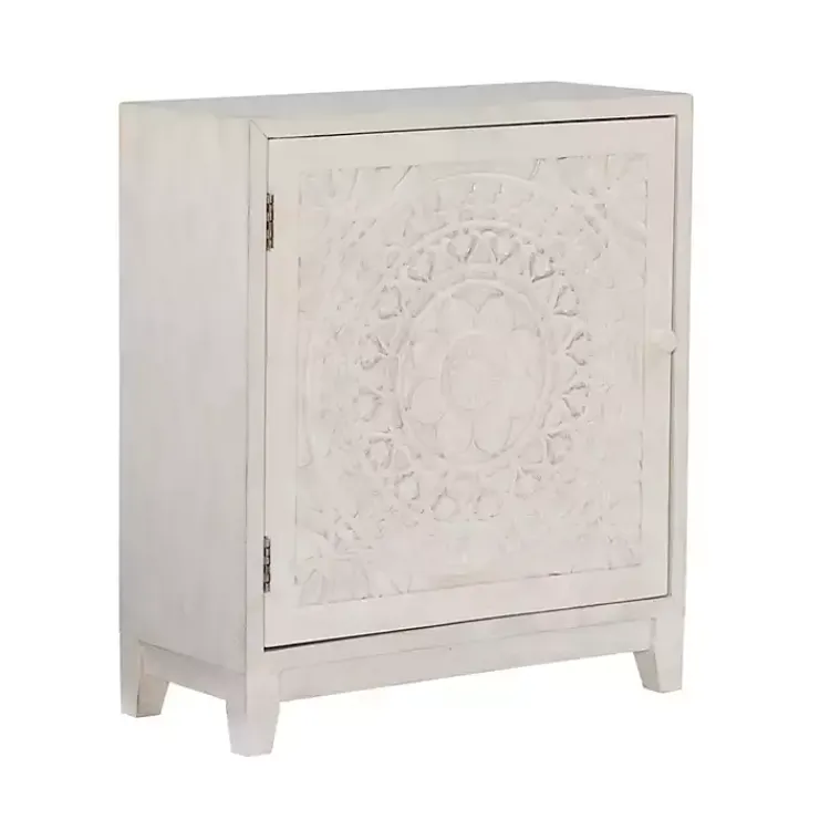 Kirklands Home Cabinets & Sideboards|Smokey Resin Medallion Door Cabinet White